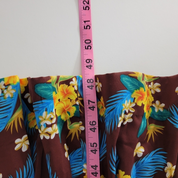 Hilo Hattie Vintage 70s Hawaiian Floral Spaghetti Strap Ruffle Trim Maxi Dress - Picture 11 of 11